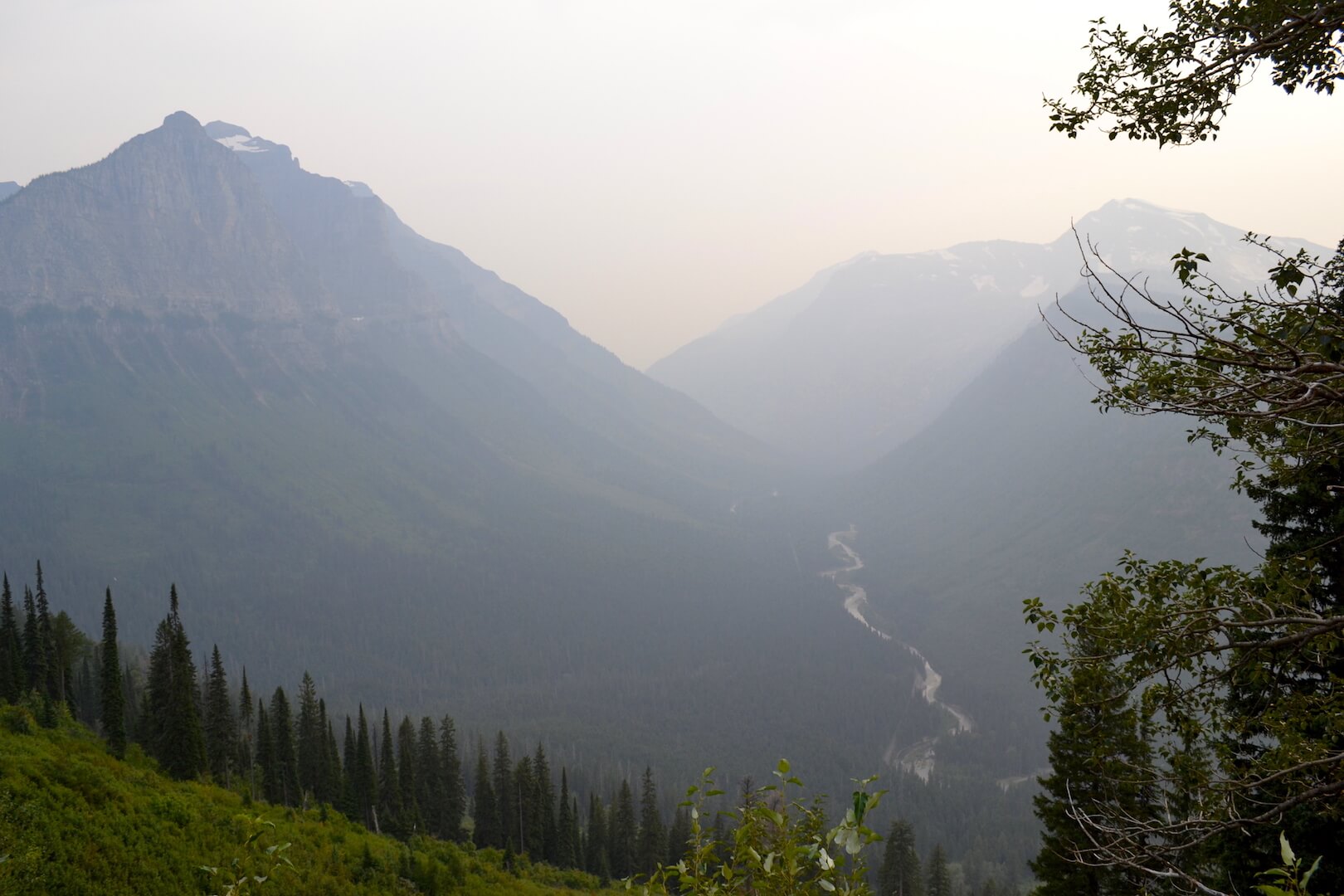 A view from the mountains in Glacier National Park