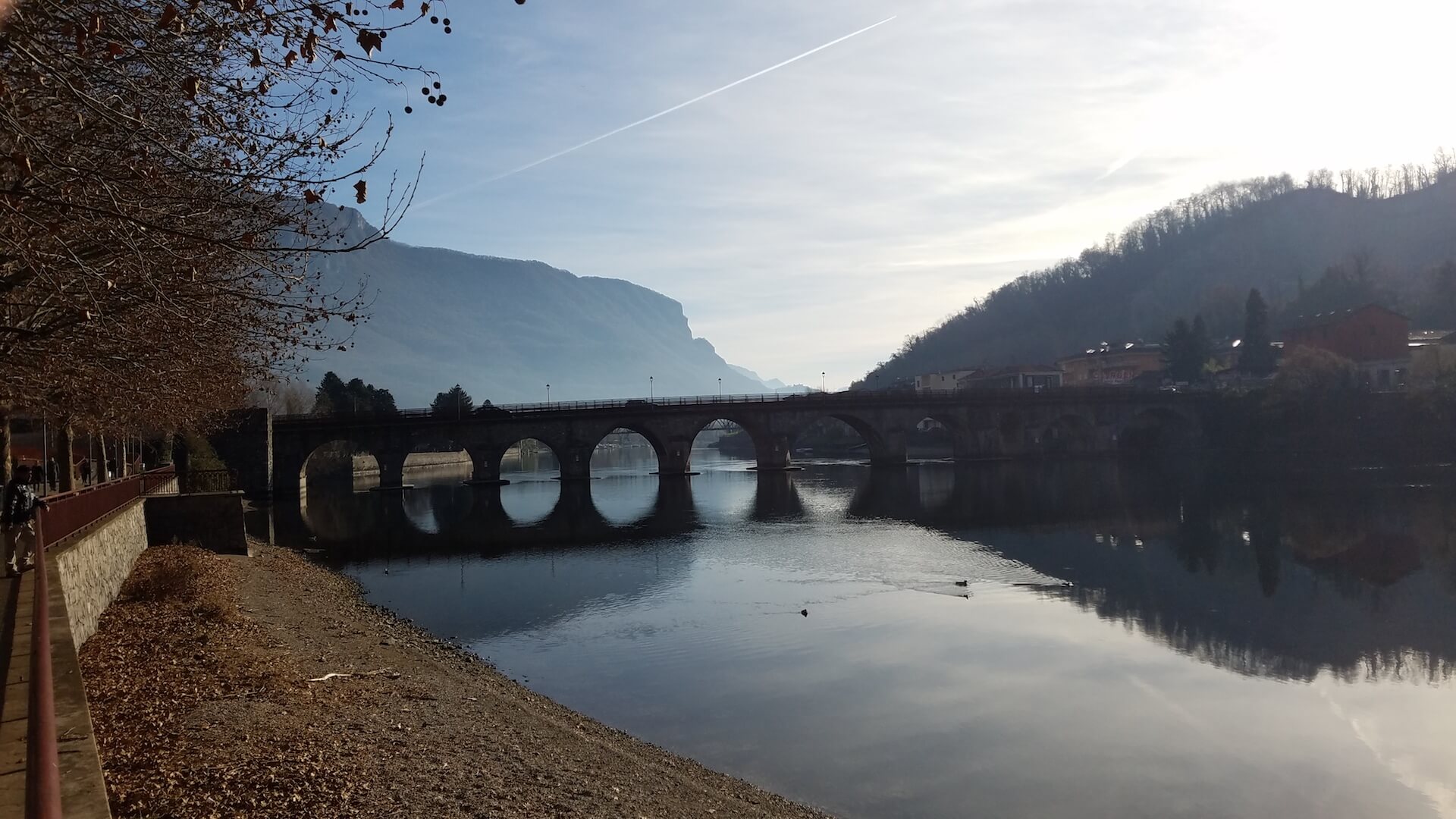 Bridge across a river in northern Italy