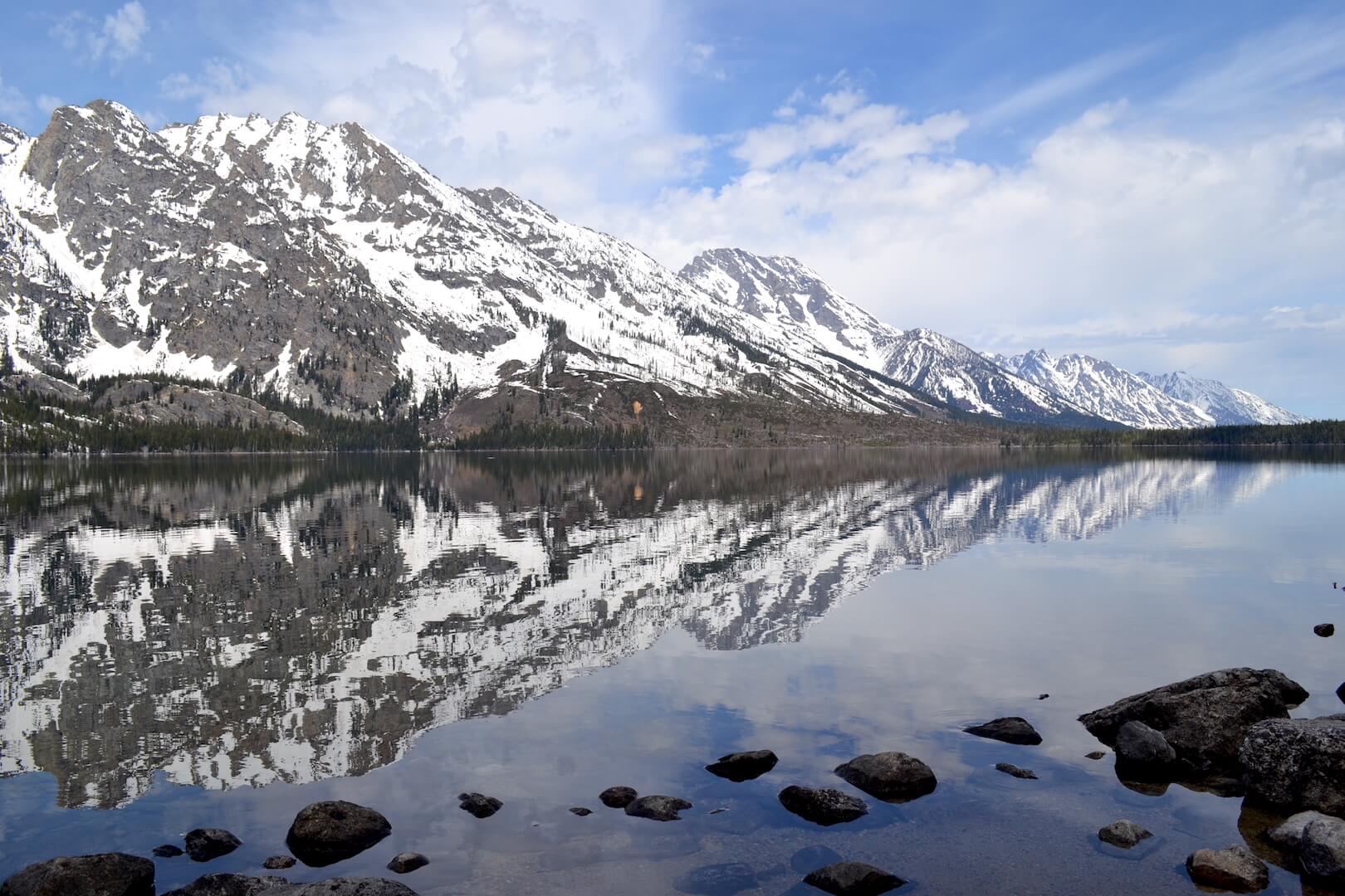 Snowy mountains in Grand Teton National Park