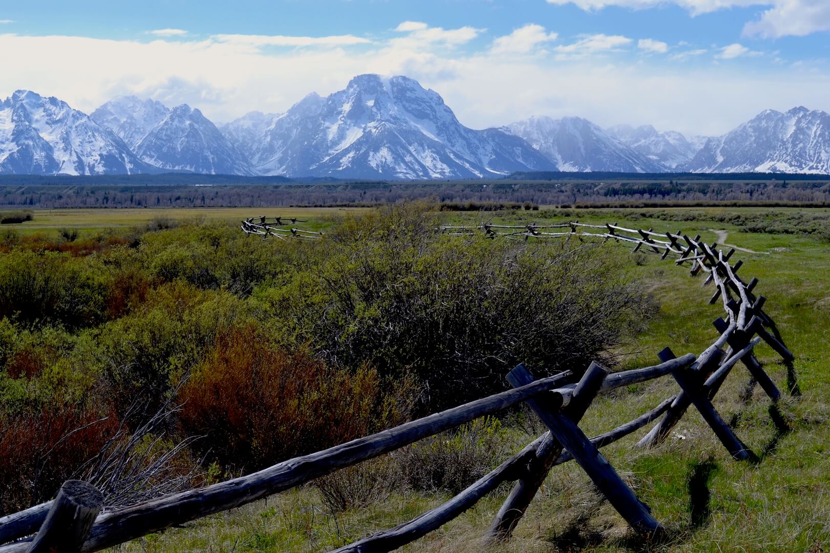 Snowy mountains in Grand Teton National Park