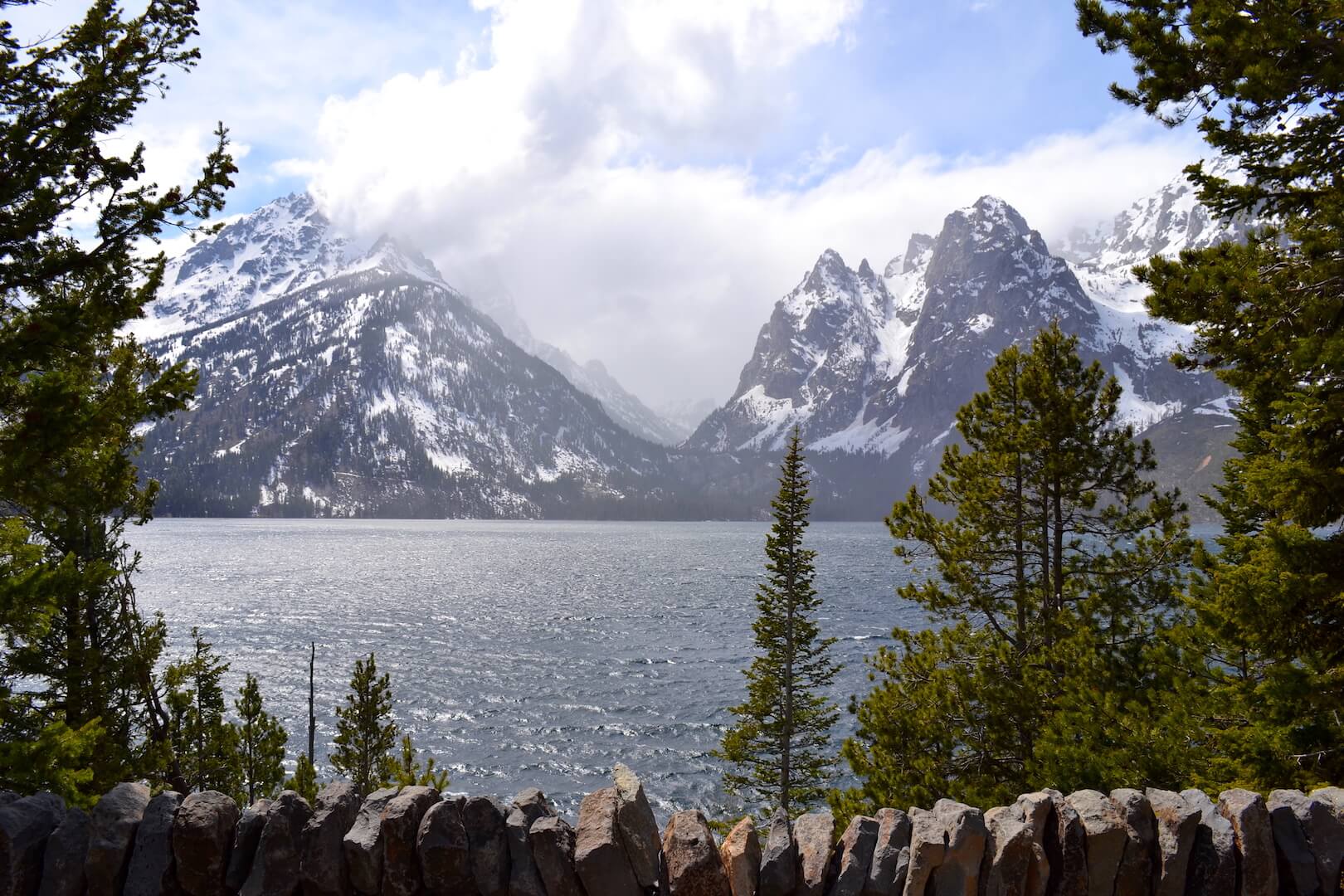 Snowy mountains in Grand Teton National Park