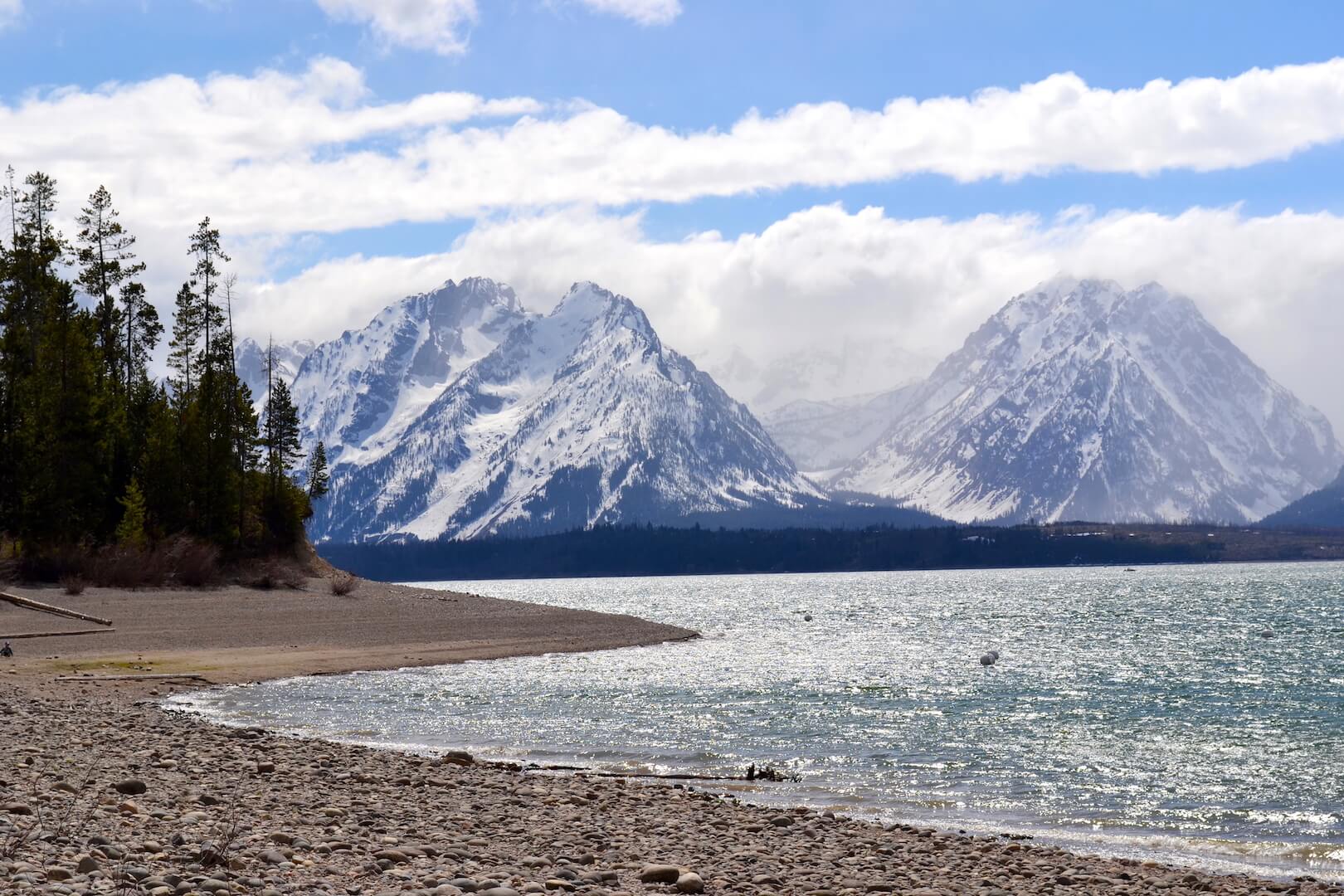 Snowy mountains in Grand Teton National Park