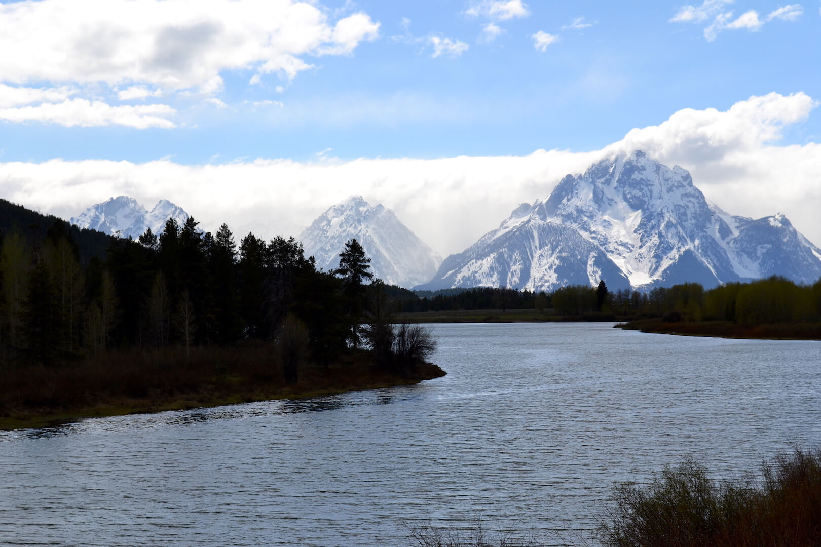 Snowy mountains in Grand Teton National Park