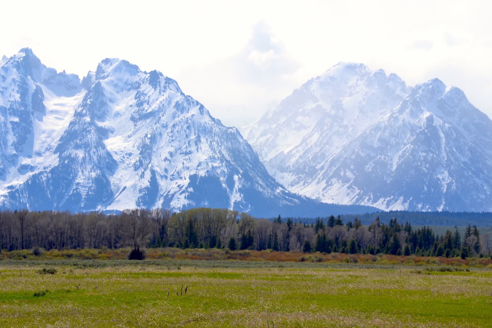 Snowy mountains in Grand Teton National Park