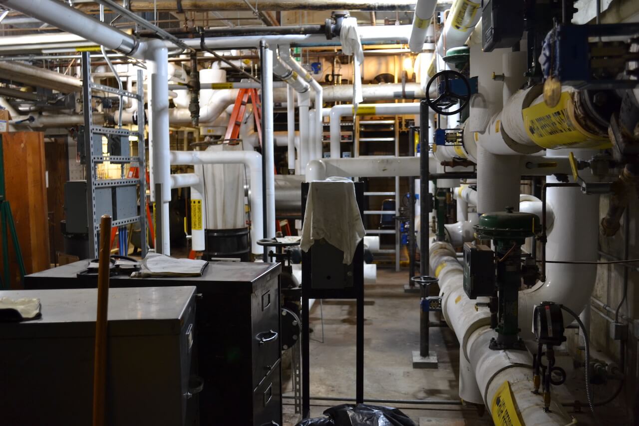 Pipes in a boiler room